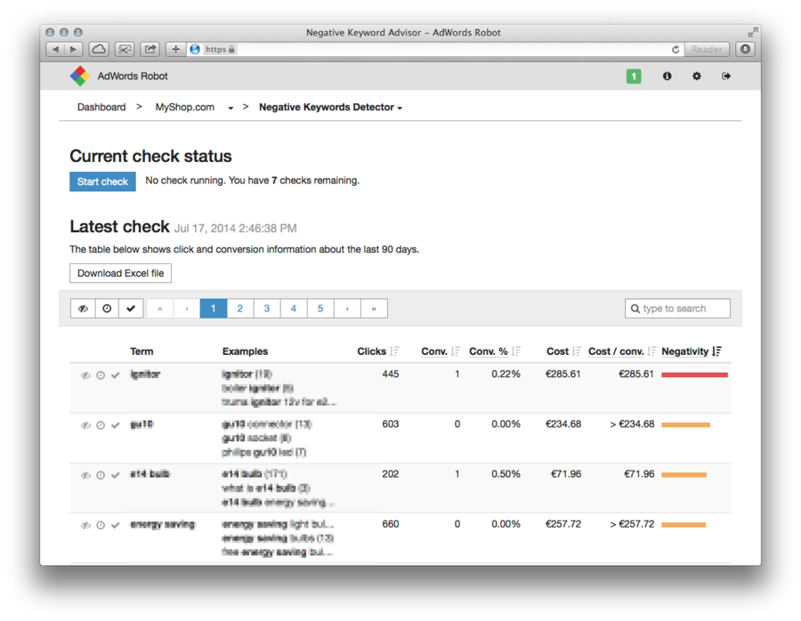 Free Negative Keyword Tool