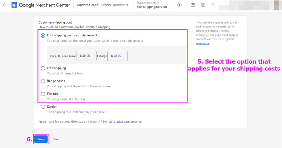 Updates to advanced shipping costs - Google Merchant Center Help